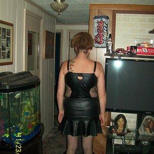fake leather dress