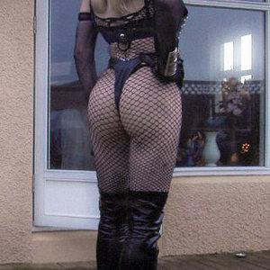 Fishnet and leather. A great combination.