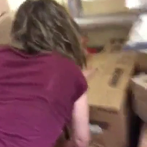 IR coworker at family dollar store stockroom.mp4