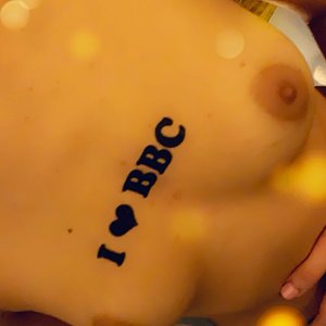 She loves showing off her "I love bbc" tattoo...