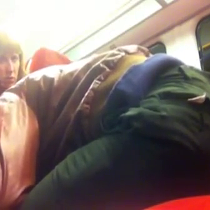 Hubby Film wife on train with stranger